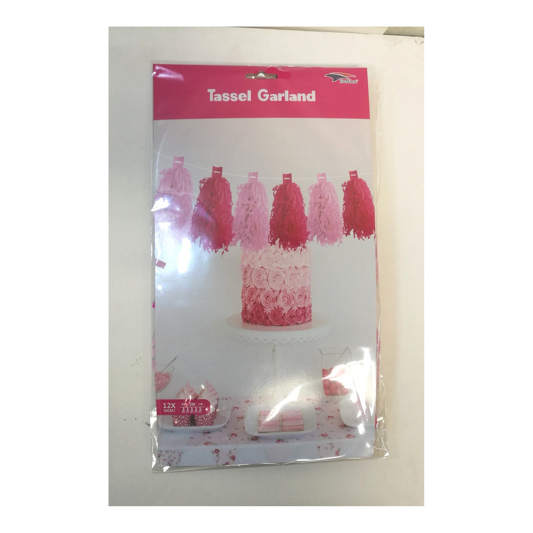 12Ft Tl/Garland Light Pink/Hotpink